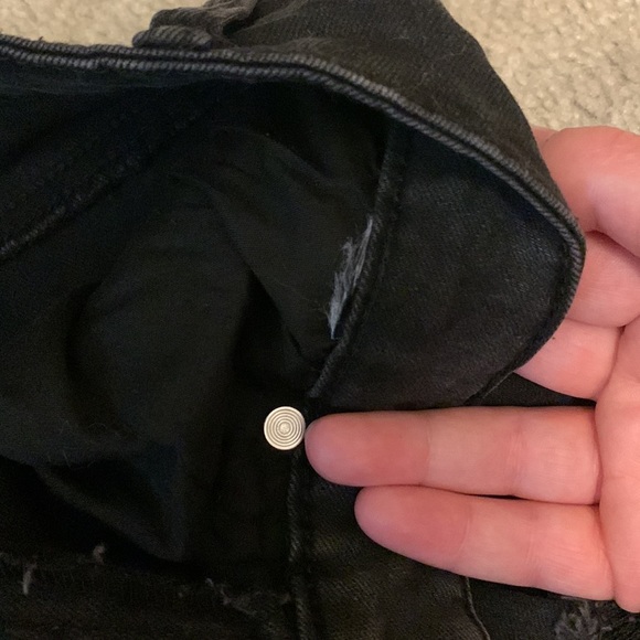 Vanilla Star Brand Distressed Highwaisted Black Jean Shorts - Picture 8 of 8